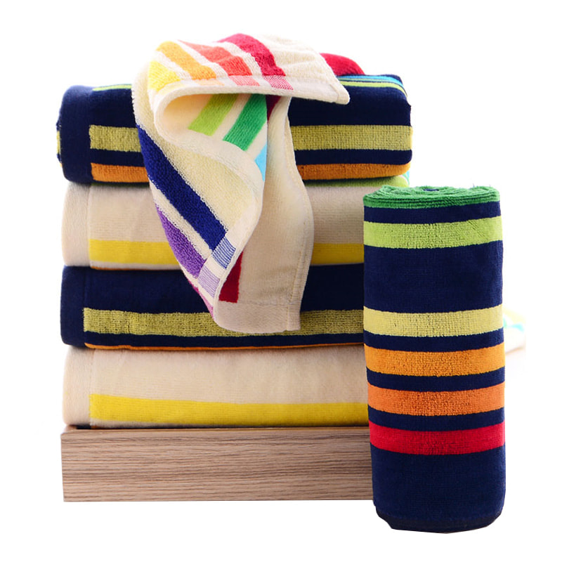 Asciugamano a strisce di cotone jacquard
